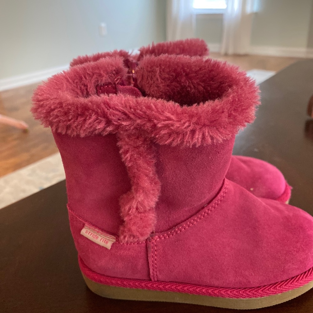 Pink stride rite boots size 8 toddler